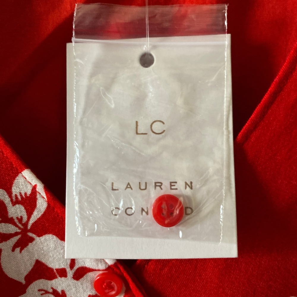 LC Lauren Conrad Women's Sleeveless Button-Down Dress Sz XL Red White Floral NWT - Picture 4 of 7